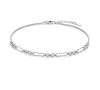 CHIC & ARTSY Ankle Bracelet 925 Sterling Silver Paperclip Link Anklet Dainty Beach Paperclip Link Chain anklets for Women White Paperclip Link Anklet Adjustable