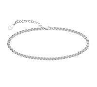 CHIC & ARTSY Mariner Anklets 925 Sterling Silver Italian Solid Diamond-Cut Mariner Link Chain Anklet 3mm Sexy Flat Mariner Link Chain Anklet Bracelet Cute Beach Ankle Bracelet for Ladies