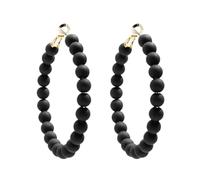 Chic Beaded Hoop Earrings Mixed Color Acrylic Minimalist Geometric Bohemian Big Circle Round Matte Resin Dangle Earrings 80S Party Jewelry for Women, Metal, metal