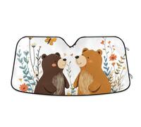 Chic Bears White Automotive Interior Sun Protection Foldable Heat Shield Sun Protector for car tapasoles para carro