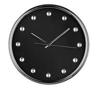 Chic Black Clear Diamante Detail Wall Clock