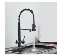 Chic Black Kitchen Mixer Tap - Dual Hot & Cold Filtered Water Faucet, Stylish Chrome Plated Design for Modern Kitchens, Perfect for Pure Drinking Water