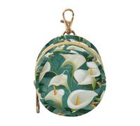 Chic Calla Lily Turquoise Baby Boy Pacifier Holder Case with Zipper and Clip Change Purse Key Holder, Everything Storage pouching contenedor para chupones