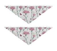 Chic Carnation White Peach Simple Dog Bandanas Adjustable Pet Scarf for Boy and Girl Cute Pet Holiday Set for Dogs Cats M