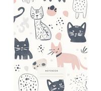 Chic Cat Companions Notebook: This adorable notebook is adorned with a variety of charming cat illustrations, featuring playful patterns and soft pastel hues.
