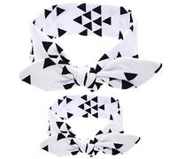 CHIC-CHIC 2pcs Kids Toddler Baby Girls Cute Headband Rabbit Ear Hair Bow Women Retro Stylish Wire Hair Band Scarf Wrap (White)