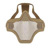 CHIC-CHIC Tactical Airsoft Paintball CS Mesh Metal Half Face Mask Protective Guard (Khaki)