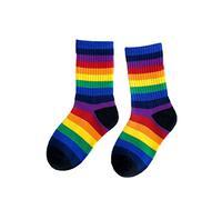 Chic Children‘s Kid Unisex Cotton Rainbow Socks For Boys Girls Harajuku Toddler Baby Colorful Stripe Knitted Socks
