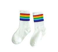 Chic Children‘s Kid Unisex Cotton Rainbow Socks For Boys Girls Harajuku Toddler Baby Colorful Stripe Knitted Socks