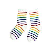 Chic Children‘s Kid Unisex Cotton Rainbow Socks For Boys Girls Harajuku Toddler Baby Colorful Stripe Knitted Socks