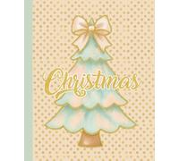 Chic Christmas Tree Composition Notebook: An Aesthetic Holiday Journal for Women and Teens featuring a watercolor tree with a glitter bow on a gold polka dot background - 110 Wide Ruled Pages
