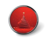 Chic Christmas Tree Round Badge Pin Funny 1 Inch Button Brooch Lapel Pins Fashion Hat Shirt Pin Tie Tack Pinback Buttons Badge Party Supplies Decor Badges For Clothing Coat Hat Dress For Men Women