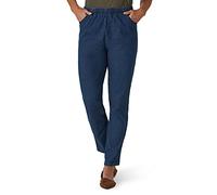 Chic Classic Collection Women's Stretch Elastic Waist Pull-On Legging Pant, Mid Shade Denim, 12 Petite