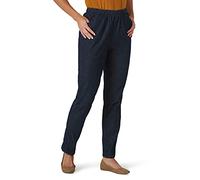 Chic Classic Collection Women's Stretch Elastic Waist Pull-On Pant, Dark Shade Denim, 16 Petite