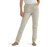 Chic Classic Collection Women's Stretch Elastic Waist Pull-On Pant, Khaki Slub Twill, 18 Petite