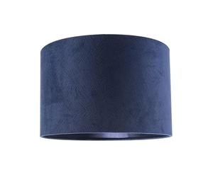 Chic Contemporary Thin Lined Midnight Blue Velvet Fabric Round Lamp Shade | 30cm x 20cm | Inner Navy Blue Satin Lining by Happy Homewares