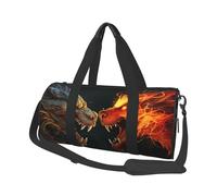 Chic Cool Two Fighting Roaring Dragon Duffel Bags for Women Men, Foldable Travel Totes Bag for Airplane Essentials, Weekender Overnight Bags Large Sport Gym Bag Carry On Luggage Bag with Strap