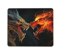 Chic Cool Two Fighting Roaring Dragon Mouse Pad with Anti-fray Stitching, Waterproof Gaming Mouse Mat for Women Men Non-Slip Rubber Base Computer Mousepad for Laptop Office Desk Accessories 7 x 8.6 in