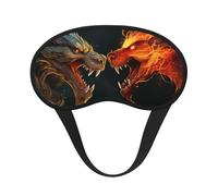 Chic Cool Two Fighting Roaring Dragon Sleep Mask for Men Women Blackout Eye Masks for Sleep, Relaxing Zero Pressure Night Blindfold Soft Breathable Eye Cover for Travel, Night Work, Nap, Office