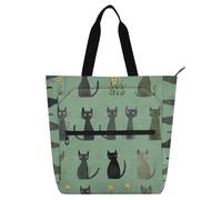 Chic Cornish Rexcats Green Kids Book Tote for Boys Girls Women Lightweight Library Book Tote Bag Shoulder Bag with Pockets for School Shopping Beach Rainbow