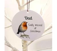Chic Cottage Crafts Dad Sadly Missed At Christmas - Christmas Tree Hanging Bauble Decoration - Memorial