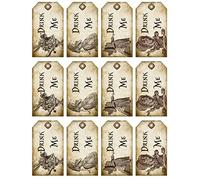 Chic Cottage Crafts Drink Me Alice In Wonderland Tags Labels - 12 Glossy Finish 4.5cm x 8cm Party Prop Decoration