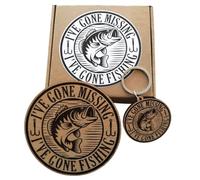 Chic Cottage Crafts Fishing Gift - I've Gone Fishing Keyring & Drinks Coaster Mat Gift Set