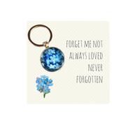 Chic Cottage Crafts Forget Me Not Keyring - Always Loved Never Forgotten Keyring/Bag Charm - Sympathy Gift - Bereavement Gift