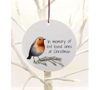Chic Cottage Crafts In Memory Of Lost Loved Ones Robin Christmas Tree Hanging Bauble Decoration,Acrylic - Memorial
