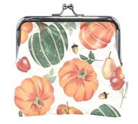 Chic Cream Leather Wallet Holder for Women Autumn Pumpkins Change Buckle Chic Autumn Pumpkin Cream UNITALLA Classic Chic Autumn Pumpkin Cream UNITALLA Classic, Chic Autumn Pumpkin Cream, UNITALLA