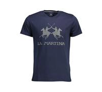 Chic Crew Neck Cotton Tee in Blue - male - La Martina - T-Shirts - Blue - XL - Tops XL
