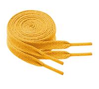 Chic Defend 2 Pairs Flat Shoelaces 8 mm Wide Replacement Shoe Laces Flat Trainers Shoelace for Sports Shoes Trainers Running Shoes Shoelaces for Men and Women 60-180 cm, gold, 110 cm - 2 Paar