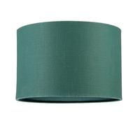 Chic Designer Fir Forest Green Textured Linen Fabric Circular Lamp Shade | 30cm x 20cm | Matching Fabric Lining the Inside by Happy Homewares