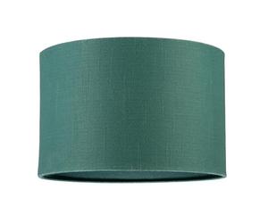 Chic Designer Fir Forest Green Textured Linen Fabric Circular Lamp Shade | 30cm x 20cm | Matching Fabric Lining the Inside by Happy Homewares