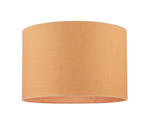 Chic Designer Soft Apricot Cream Textured Linen Fabric Circular Lamp Shade | 30cm x 20cm | Matching Fabric Lining the Inside by Happy Homewares