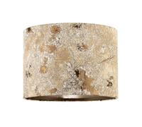 Chic Designer Textured Gold and Burnt Orange Jacquard Fabric Drum Lampshade | 25cm x 18cm | Dark Cream Satin Shimmer Inner Lining by Happy Homewares