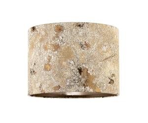 Chic Designer Textured Gold and Burnt Orange Jacquard Fabric Drum Lampshade | 25cm x 18cm | Dark Cream Satin Shimmer Inner Lining by Happy Homewares