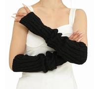 CHIC DIARY Arm Warmers Long Fingerless Gloves for Woemn Knit Mitten Y2K Wrist Warmer with Thumb Hole For Winter