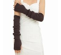 CHIC DIARY Arm Warmers Long Fingerless Gloves for Woemn Knit Mitten Y2K Wrist Warmer with Thumb Hole For Winter