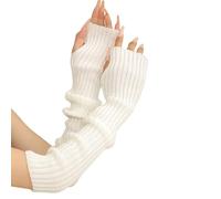 CHIC DIARY Arm Warmers Long Fingerless Gloves for Woemn Knit Mitten Y2K Wrist Warmer with Thumb Hole For Winter