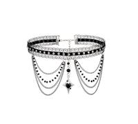 CHIC DIARY Black Lace Choker for Women Gothic Necklace Elegant Retro Neck Collar Victorian Choker for Halloween Cosplay, One Size, Polyester, No Gemstone