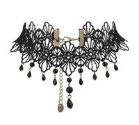 CHIC DIARY Black Lace Choker for Women Gothic Necklace Elegant Retro Neck Collar Victorian Choker for Halloween Cosplay, One Size, Lace, Pearl