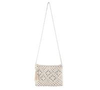 CHIC DIARY Clutch Purse for Women, Cotton Handbag Bohemian Handwoven Envelope Crossbody Bag Summer Beach Wristlet Wallet (B-White)