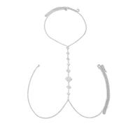 CHIC DIARY Gold Body Chain Bra Bikini Chain Glitter Rhinestone Y Necklace Summer Beach Festival Accessories Body Jewellery Women, one size, Rhinestone, No Gemstone