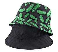CHIC DIARY Reversible Bucket Hat for Women Men Double Side Printed Sun Hat Unisex Summer Black Fisherman Bucket Cap for Travel