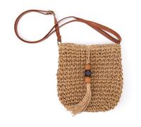 CHIC DIARY Small Beach Straw Purse for Women Woven Raffia Crossbody Shoulder Bag for Summer Vacation