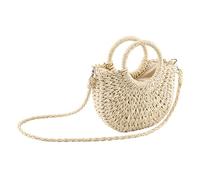 CHIC DIARY Summer Beach Straw Bag for Women Crossbody Top Handle Shoulder Handbag Handwoven Rattan Clutch Purse (Beige)