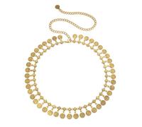 CHIC DIARY Western Metal Concho Belt for Women Cowgirl Oval Adjustable Gold Chain Belts for Dresses, Gold, One Size