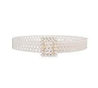 CHIC DIARY Women Bridal Pearl Belt White Beaded Crystal Rhinestone Retro Waist Belt for Wedding Dress (style 3)