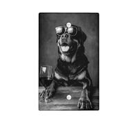Chic Dog Wine Lover Light Switch Cover Plates/Outlet Covers, Black White Stylish Rottie for Home Decor, Thermoplastic Wall Plates, Standard Size Blank Cover Plate
